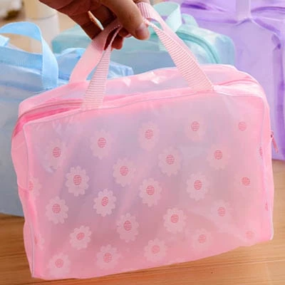 Модный цвет цветов прозрачный пакет для хранения с сортировкой сумки для работы в ванной