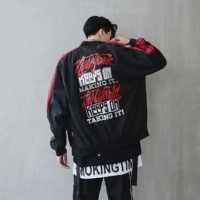 Áo khoác nam 2018 mới của Hàn Quốc phiên bản của xu hướng của sinh viên đẹp trai hip hop áo khoác cộng với phân bón chất béo XL đồng phục bóng chày áo khoác bóng chày bomber