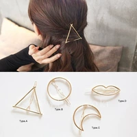 Минималистичная золотая заколка для волос, треугольник в виде сердечка, зажим для волос, аксессуар для волос