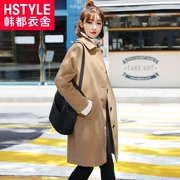 Quần áo Handu 2018 Phụ nữ Hàn Quốc mùa đông mới màu lông rắn dài LU7708 0919 - Áo Hàn Quốc