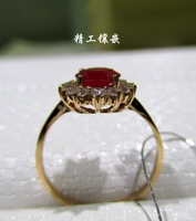 Натуральная инкрустация камня из Мьянмы, рубиновое классическое кольцо с камнем, золото 750 пробы, с драгоценным камнем