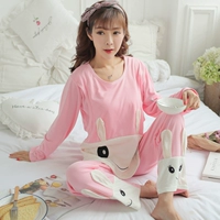 Phụ nữ mang thai quần áo nhà cotton mùa thu quần phù hợp với dễ thương đám mây đồ lót cho con bú cho con bú tháng quần áo đồ bầu