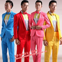 Đảng điệp khúc trang phục biểu diễn ca sĩ máy chủ của nam giới ăn mặc khiêu vũ hiệu suất của nam giới phù hợp với màu sắc phù hợp với quần short nam