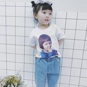 Cô gái mùa hè 2018 mới bé bông ngắn tay t- shirt trẻ em Hàn Quốc phiên bản của nhóm áo sơ mi giá mua- 9,9 nhân dân tệ