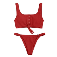 Châu Âu và Hoa Kỳ mới gợi cảm bikini màu rắn Áo tắm nhỏ ngực áo nửa gói bikini bikini áo tắm - Bikinis đồ bơi nữ 2 mảnh