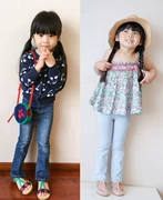 BBW 宝宝 bé gái denim bùng quần mùa thu 2016 trẻ em mới xu hướng retro Hàn Quốc.