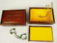 Ретро коробочка для хранения из натурального дерева, деревянная коробка, прямоугольное деревянное ожерелье и серьги