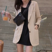 Hàn quốc phiên bản của thời trang hoang dã màu rắn blazer 2018 mùa hè mới lỏng mỏng tính khí dài tay áo sơ mi áo khoác