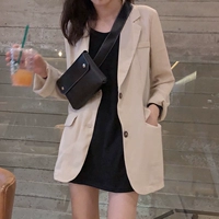 Hàn quốc phiên bản của thời trang hoang dã màu rắn blazer 2018 mùa hè mới lỏng mỏng tính khí dài tay áo sơ mi áo khoác vest nữ hàn quốc