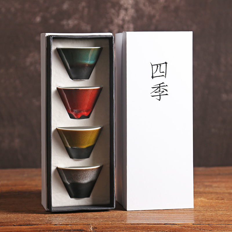 窑变陶瓷品茗杯套装,送客户长辈礼物 窑变陶瓷品茗杯套装,送客户长辈礼物