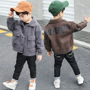 Áo khoác lông cho bé trai một chiếc áo gió ngắn 2018 thu đông 2018 trẻ em phiên bản Hàn Quốc mới nhất