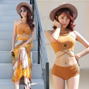 Áo tắm của phụ nữ ba mảnh Hàn Quốc nhỏ hương thơm bảo thủ sinh viên nhỏ tươi mặc bikini chia áo tắm bao phủ bụng là mỏng