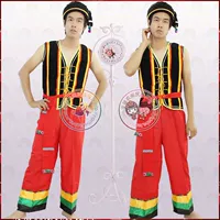 Đại trang phục biểu diễn múa hiệu suất quốc gia quần áo nam giới trưởng thành của trang phục biểu diễn múa thiểu số trang phục đồ bộ vải đũi