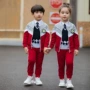 Thu đông 2018 quần áo mẫu giáo mới học sinh tiểu học và trung học cơ sở thể thao và đồng phục học sinh giải trí dài tay màu sắc phù hợp với hai mảnh tùy chỉnh đồ bộ trẻ em