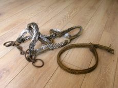 Театр теней 马帮遗旧141202-边疆早期手编牛皮马笼头皮带一套 送肚带一根