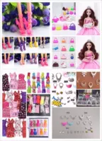 Barbie Cao Gót Công Chúa Home Pha Lê Giày Tote Quần Áo Váy Trang Sức Vòng Cổ Trẻ Em của Phụ Kiện Đồ Chơi búp bê chibi