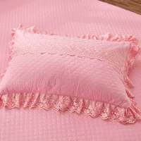Vỏ gối bằng cotton đôi 2 Gói Hàn Quốc có vỏ gối bằng vải bông Vỏ gối màu be dày màu hồng tím - Gối trường hợp gối văn phòng