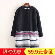 Châu âu loạt Hàn Quốc phiên bản của lỏng dễ thương sang trọng khâu mùa thu và mùa đông mới ấm của phụ nữ dài áo len C3950