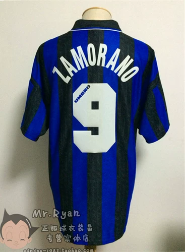 [96-97 International Milan / Inter Milan Home № 9 Samoreo / 4 Sanetti]