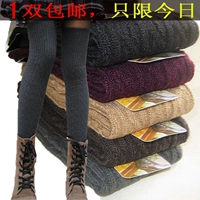 Mùa thu và mùa đông tất cashmere qua đầu gối nữ dày ấm đầu gối đệm xà cạp dài bộ chân len Hàn Quốc đống vớ vớ sợi tre