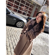 [Chống mùa khuyến mãi] mùa thu và mùa đông mới của Hàn Quốc phiên bản của Harajuku eo slimming ve áo dài áo len lông