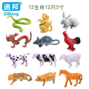 Mô phỏng Dibang-0967 12 Gói 2 inch Mô hình tĩnh Cung hoàng đạo Nhận dạng trẻ em Động vật Đồ chơi nóng