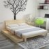 Thông giường đôi 1.8 m giường gỗ rắn 1.8 giường gỗ giường đơn giản 1.5 m giường cho thuê giường thực Giường