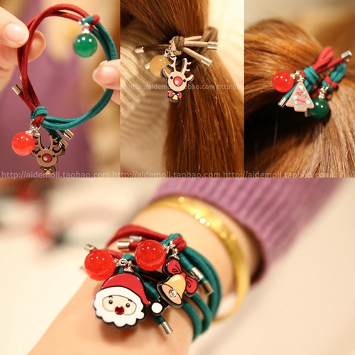 Импортный рождественский аксессуар для волос, колокольчик, резинка для пожилых людей, в корейском стиле