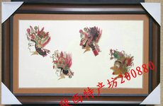 Театр теней 陕西民间工艺品彩色 生旦净丑头饰 旅游纪念品 客厅悬挂