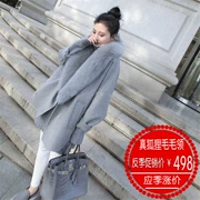 2018 mới chống mùa khuyến mãi nhỏ rực len áo khoác nữ ngắn Hàn Quốc phiên bản của tóc thật lớn cổ áo lông thú