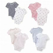 Euler nổi tiếng RL sơ sinh mùa hè trẻ sơ sinh cotton tam giác đầm ngắn tay áo mùa hè jumpsuit quần áo trẻ em - Áo liền quần