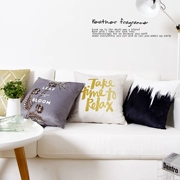 Bắc âu hiện đại màu đen và trắng tro thực vật cao lạnh thanh lịch gối gối phòng khách sofa phòng mô hình gối Bắc Âu đệm