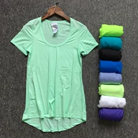 Giải phóng mặt bằng Mùa Hè của Phụ Nữ Nhanh Thoải Mái Thở Chạy Thể Thao Màu Rắn T-Shirt Thể Dục Lỏng Ngắn Tay Áo Yoga Mặc Top áo thun the thao nam adidas có cổ