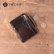 [Sub-nghệ thuật] handmade da thẻ đa thẻ head lớp da thẻ ngân hàng đơn giản siêu mỏng giấy phép lái xe thiết lập đồng xu ví