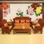 Redwood Caiyuan Sofa Sofa Gỗ hồng mộc Nội thất Sofa bảy mảnh Sofa phòng khách cỡ nhỏ - Bộ đồ nội thất bàn ghế thông minh