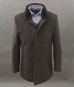 Mùa đông của nam giới kinh doanh len len dài coat coat mink cổ áo cổ điển không có mũ đứng cổ áo