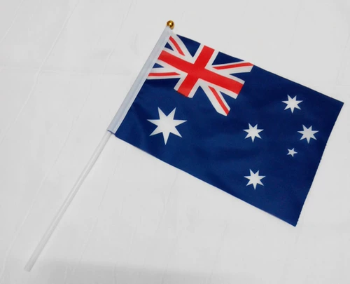 № 8*21 см. Австралийская ручная рука рука, чтобы пожать австралийский флаг иностранного знамени иностранного баннера