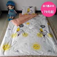 Mẫu giáo chăn ba mảnh bông cotton quilt cover bé trẻ sơ sinh trẻ em ngủ trưa sáu mảnh vào bộ đồ giường 	bộ chăn ga gối cho bé đi học	