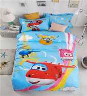 Bông ba mảnh siêu bay người đàn ông lợn Peggy phim hoạt hình quilt cover sheets trẻ em bộ đồ giường cotton xe huy động