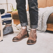 GBOY mùa đông Martin ủng nam booties Thanh niên Nhật Bản Anh dụng cụ retro ủng giày da lộn nam giản dị - Giày ống