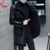 Áo khoác da dài của nam giới mỏng Hàn Quốc phiên bản của mùa đông mới đẹp trai cộng với nhung dày lông một áo gió áo gió Quần áo lông thú