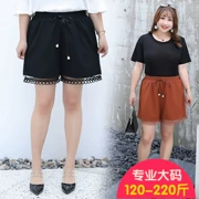 Mùa hè 2018 chị béo mới XL phụ nữ cộng với phân bón để tăng vòng lưới quần short 200 kg đã mỏng