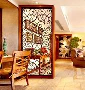 Màn hình sắt tùy chỉnh cửa sổ TỰ LÀM khung gỗ rắn tùy chỉnh phân vùng hàng rào hiên đơn giản phòng khách thời trang sáng tạo