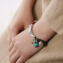 Nghệ thuật đơn giản Miao Bạc Fish Bracelet Vân Nam Thời trang Bohemian Tây Tạng Vòng tay bạc Handmade Handmade Thai Wax Rope Bracelet - Vòng đeo tay Cuff vòng tay may mắn
