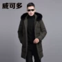 Wei Keduo nam 2017 mùa đông mới trung niên của nam giới kinh doanh bình thường xuống áo khoác lông cổ áo trùm đầu dày coat quần lót nam