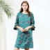 Vải lanh cotton và vải lanh hoa đơn giản giảm béo khí chất retro nghệ thuật hoang dã váy 81298A - Sản phẩm HOT