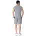 Đàn ông trung niên mùa hè thể thao giản dị phù hợp với cha vest vest ngắn phù hợp với đồ thể thao hai mảnh mỏng - Bộ đồ