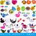 Flamingo bơi vòng uống nước cola cốc giữ cốc bơm hơi giữ trẻ em trò chơi nước hồ bơi nổi đồ chơi phao bơi chống lật cho bé Cao su nổi