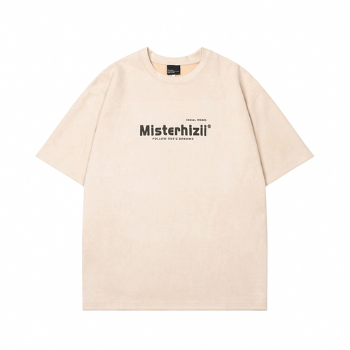 Летняя бархатная абрикосовая футболка с коротким рукавом, свободный крой