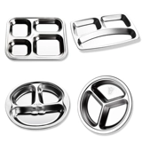 Детская обеденная тарелка из нержавеющей стали для взрослых и студентов, посуда для детского сада, комплект